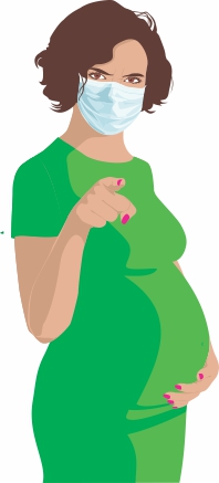 Pregnant Woman Mask Illustration